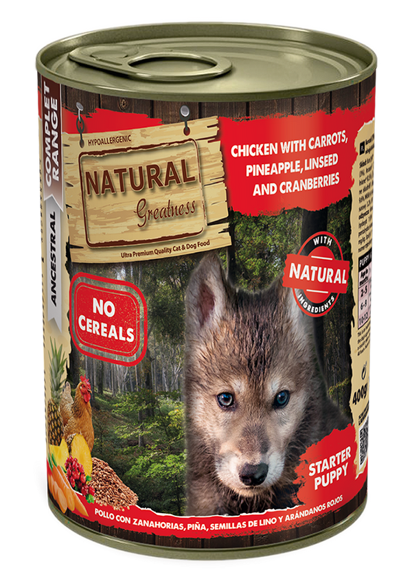 Natural Greatness Pollastre amb Pastanagues, Pinya, Llavors de lli i Nabius vermells