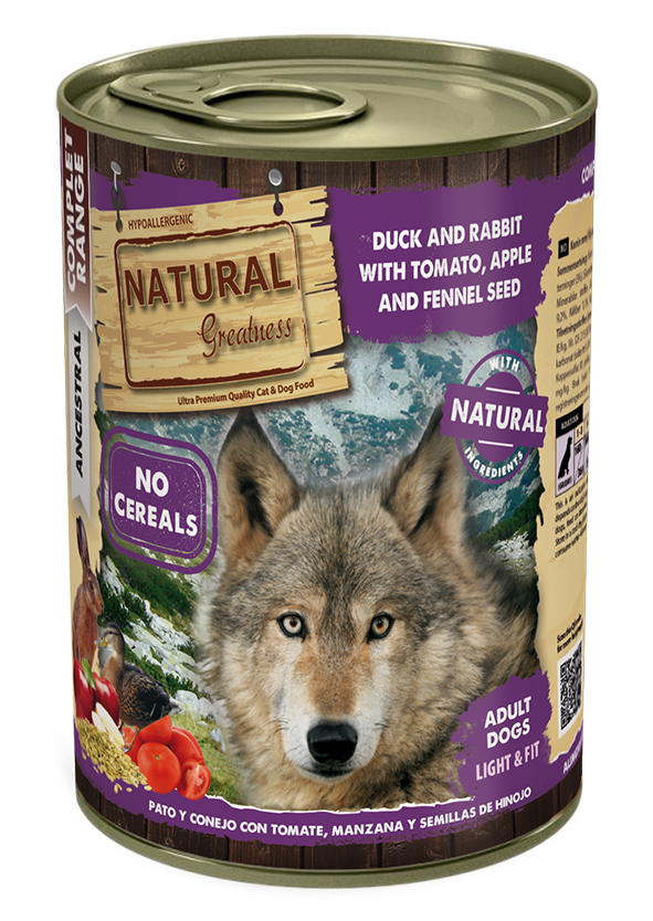 Natural Greatness Ànec i Conill amb Tomàquet, Poma i Llavors de fonoll